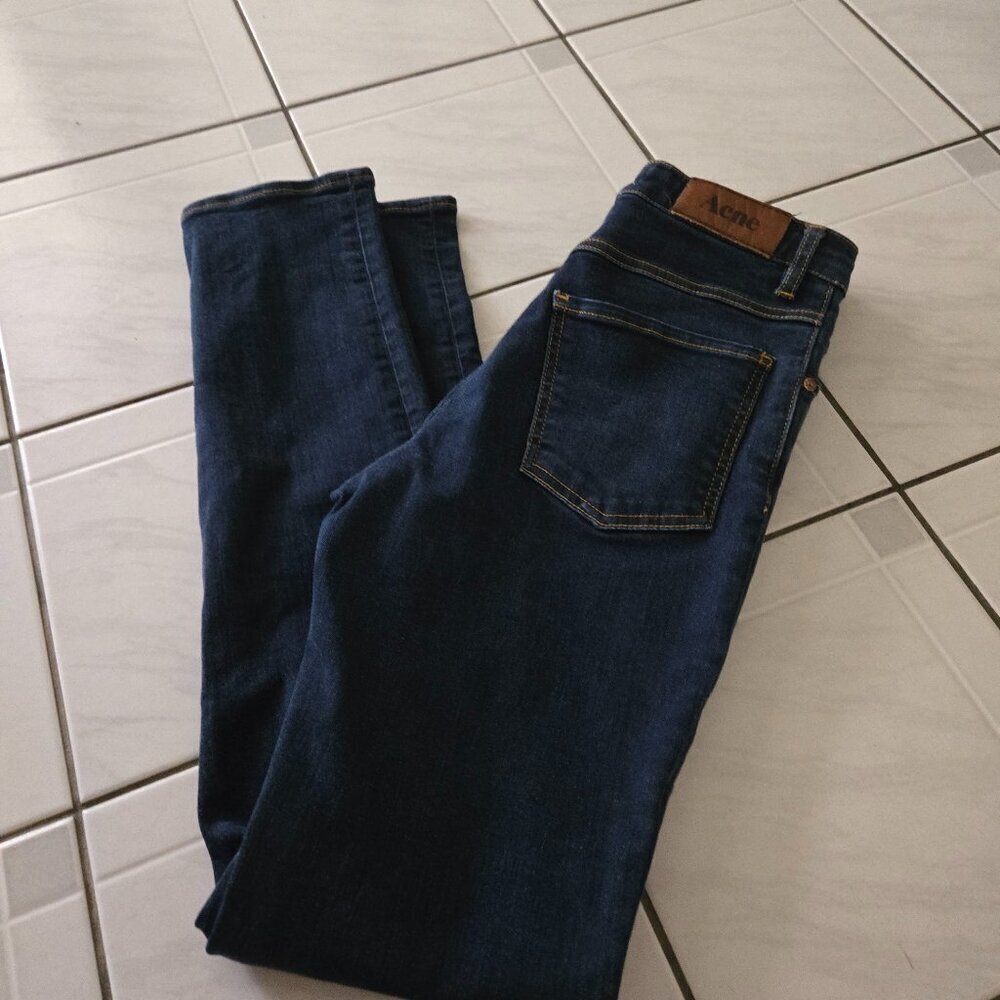 Acne Needle Soft Raw Skinny Jeans Dark Blue 31/32